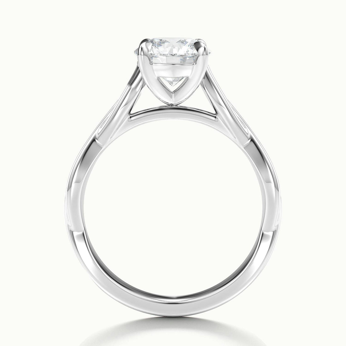 Selene Round Solitaire Twisted Engagement Ring
