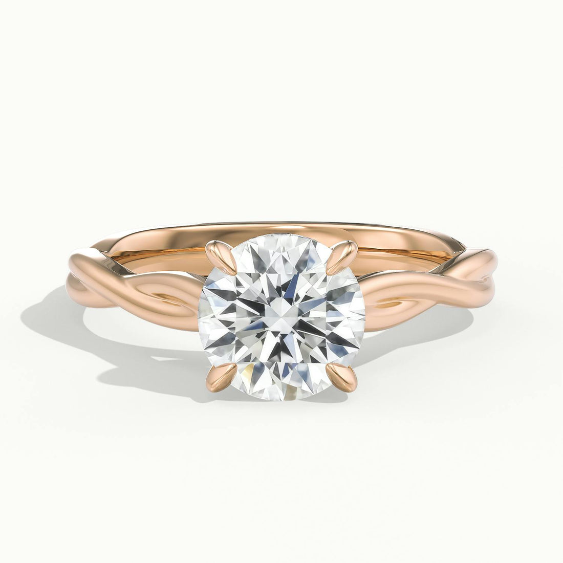 Selene Round Solitaire Twisted Engagement Ring