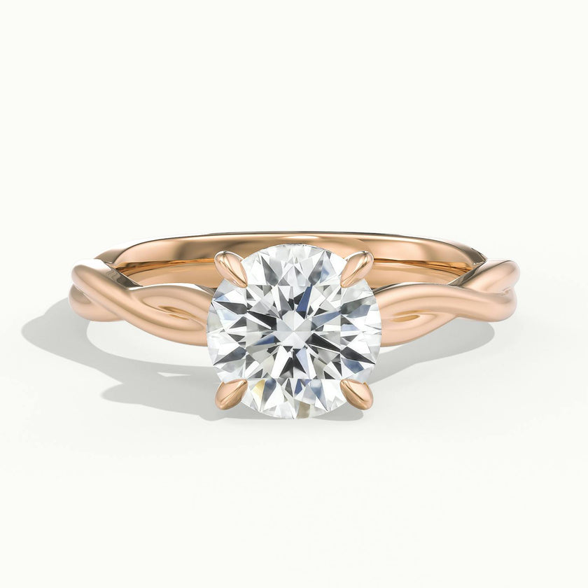 Selene Round Solitaire Twisted Engagement Ring