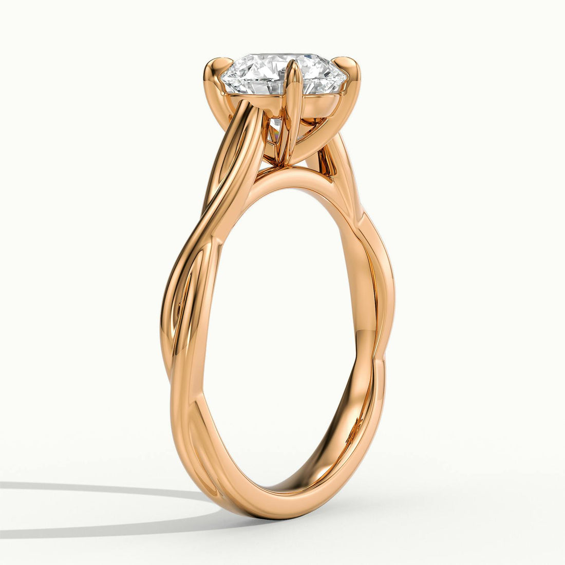 Selene Round Solitaire Twisted Engagement Ring