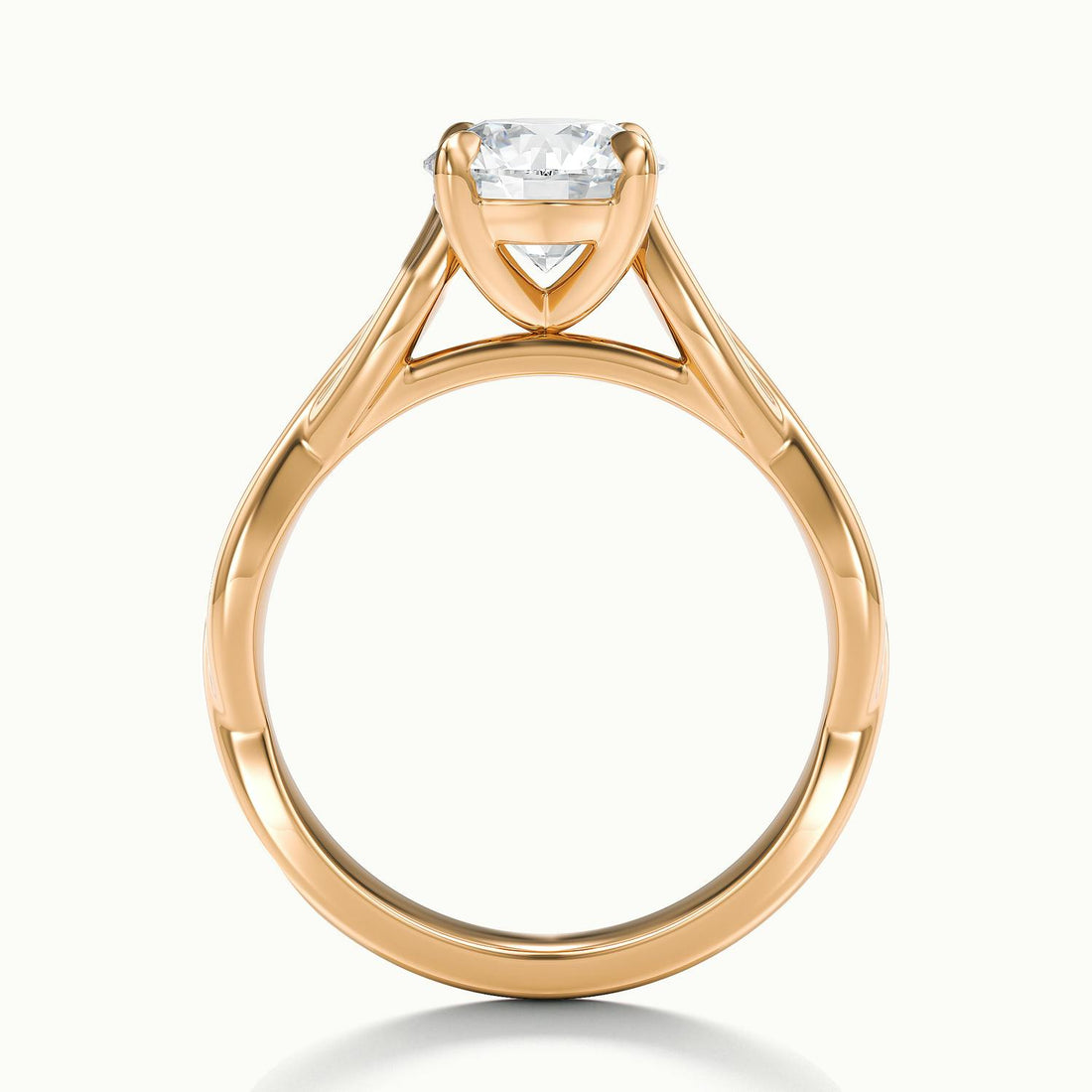 Selene Round Solitaire Twisted Engagement Ring