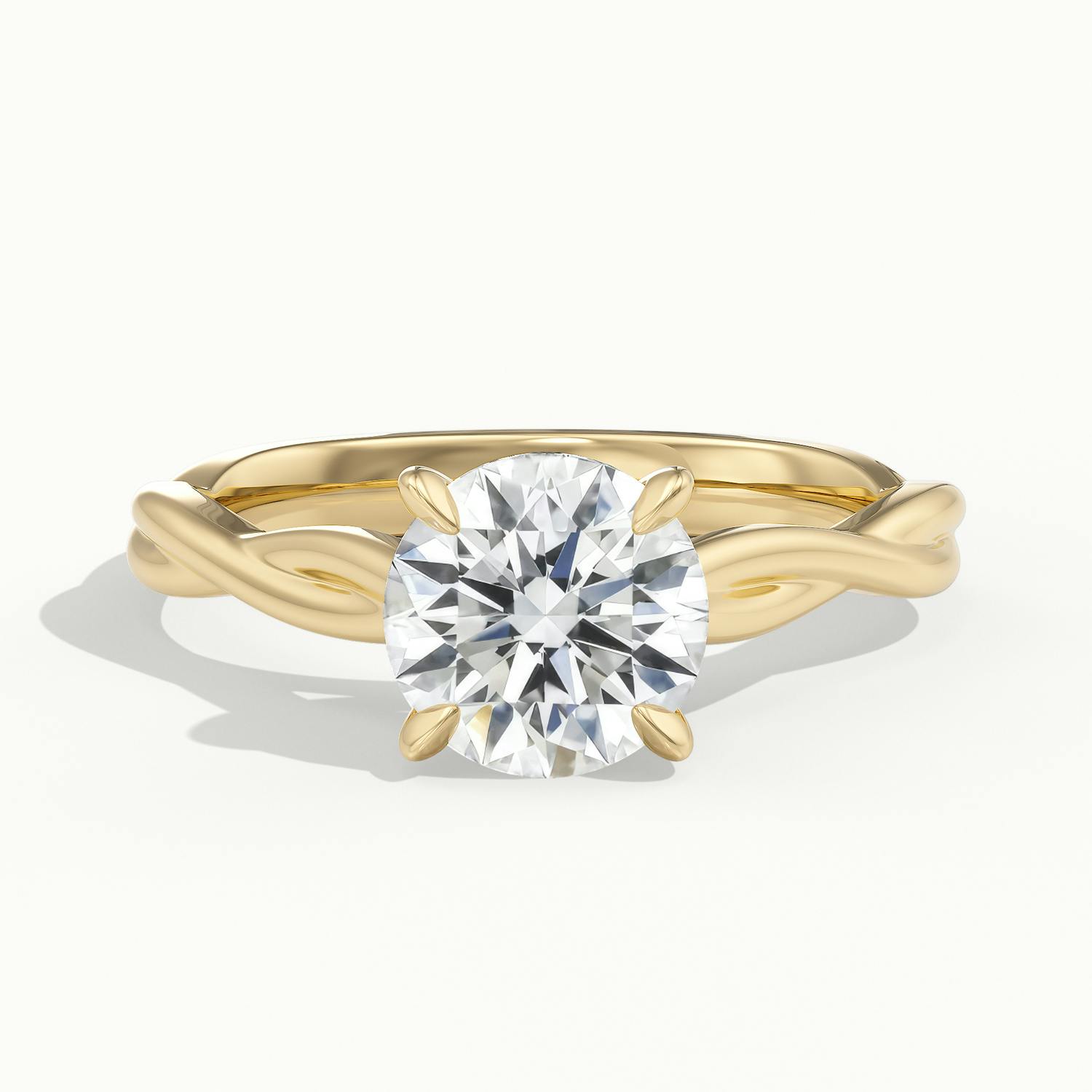 Selene Round Solitaire Twisted Engagement Ring