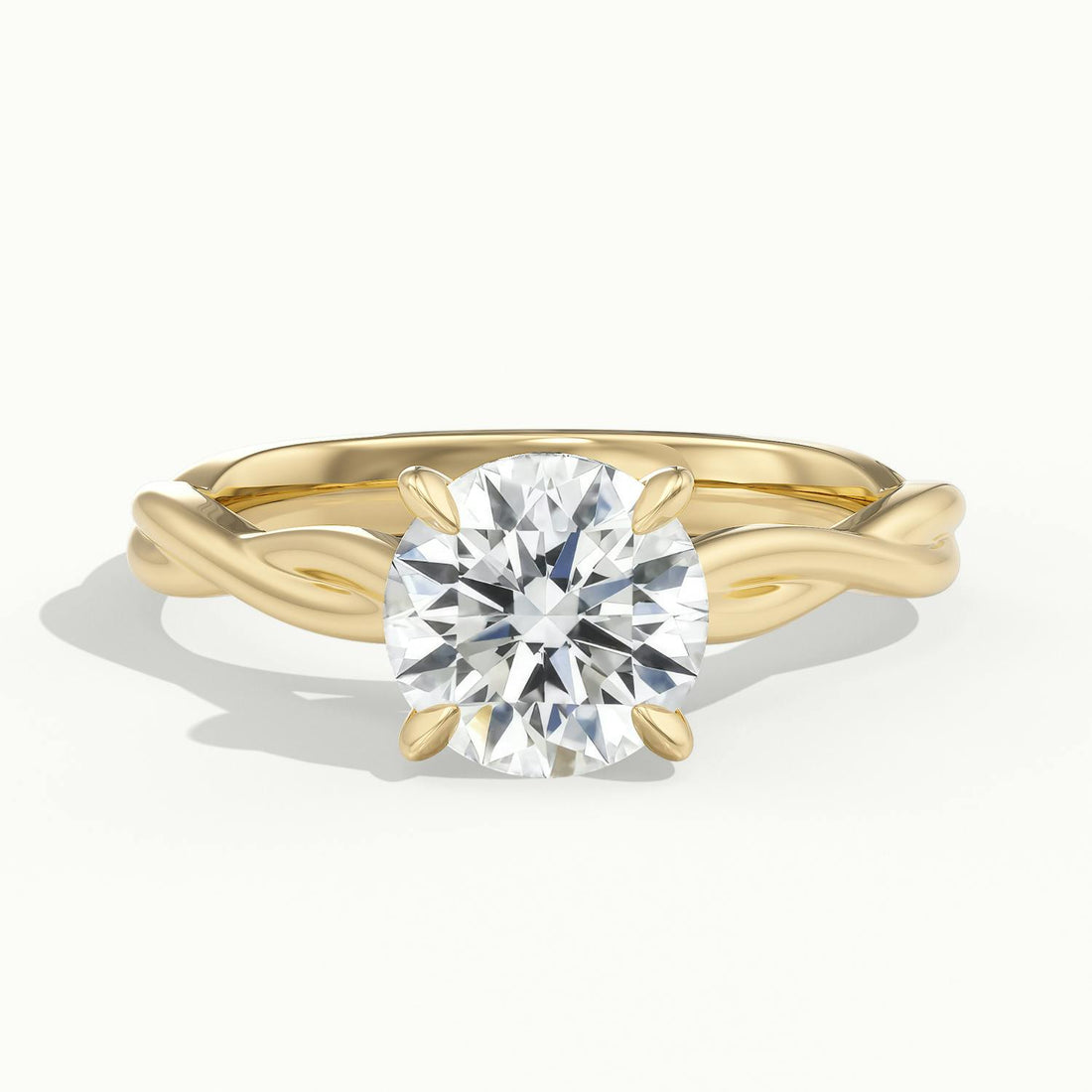 Selene Round Solitaire Twisted Engagement Ring