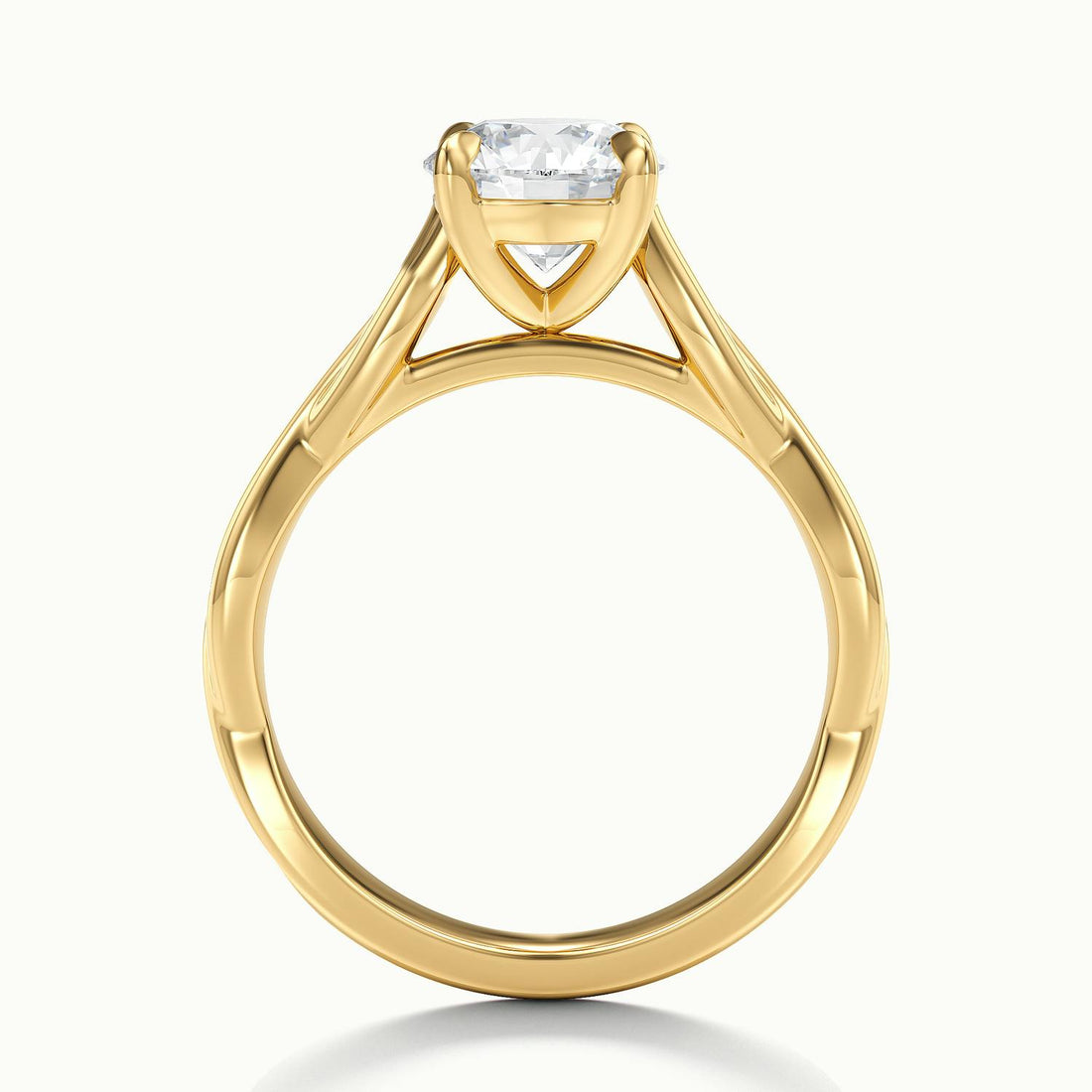 Selene Round Solitaire Twisted Engagement Ring