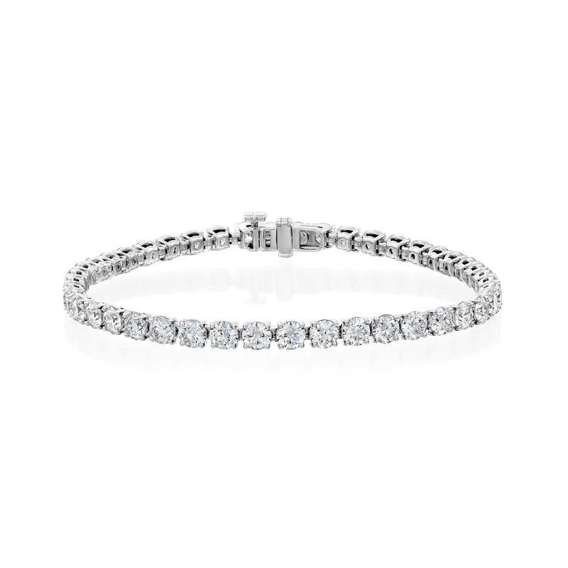 Round Cut Diamond Prong-Set Tennis Bracelet