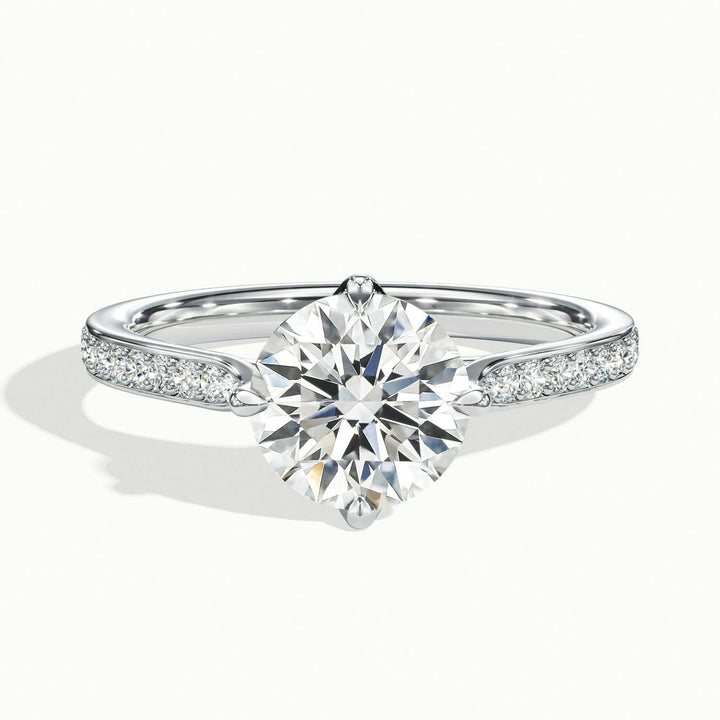 Rosette Round Solitaire Pavé Engagement Ring