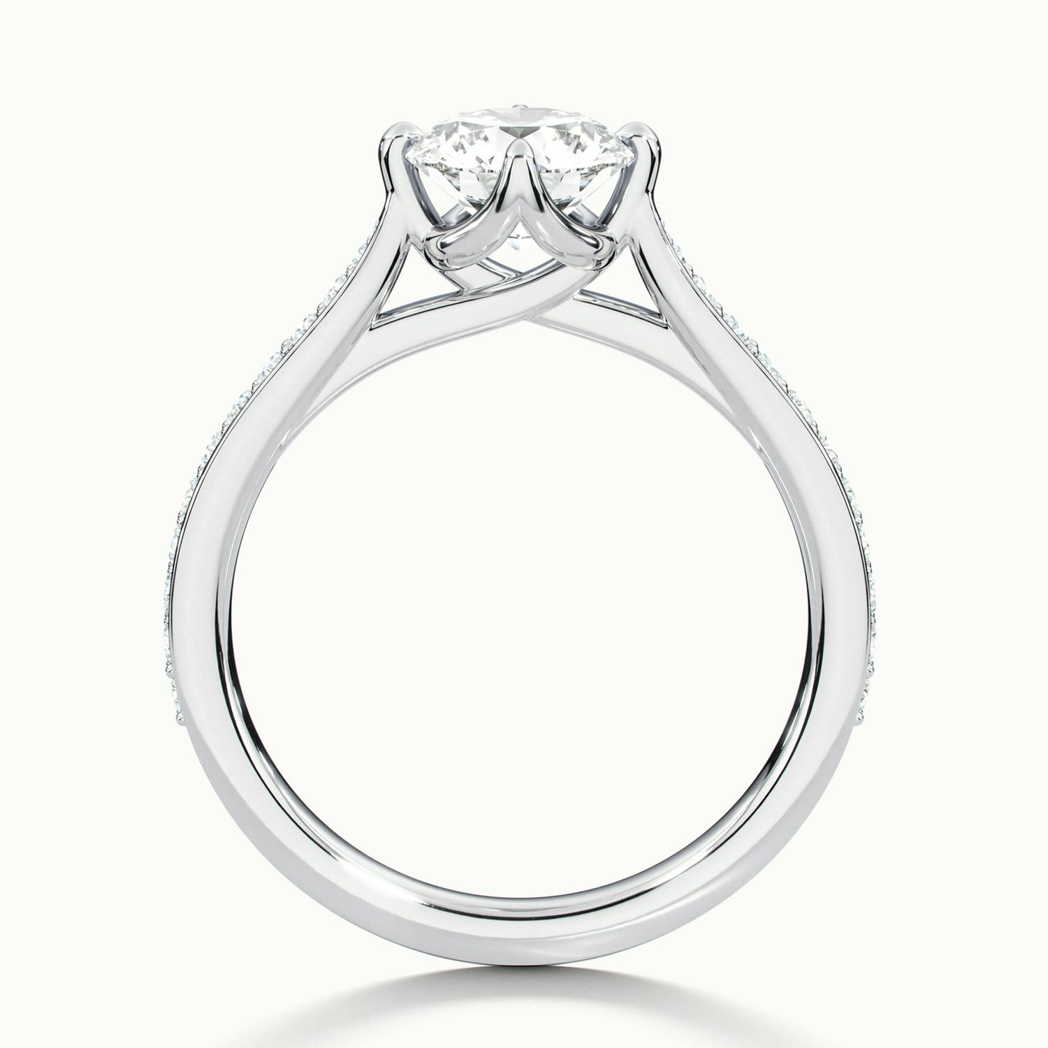 Rosette Round Solitaire Pavé Engagement Ring