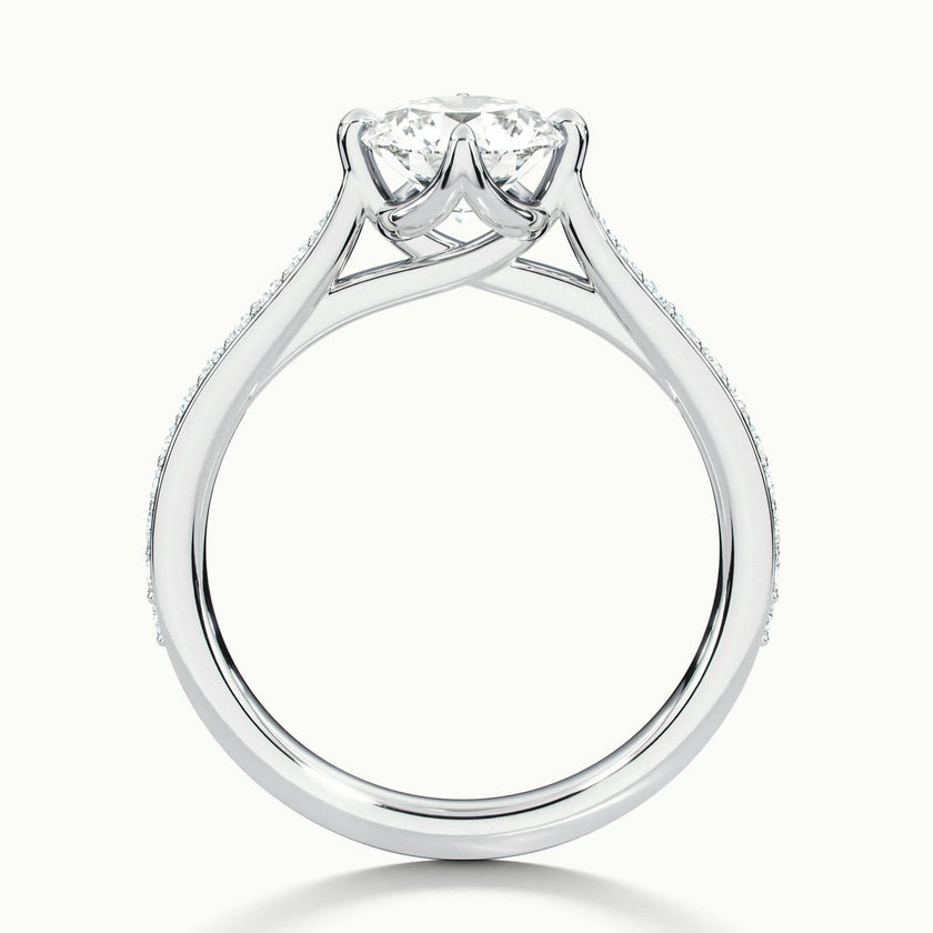 Rosette Round Solitaire Pavé Engagement Ring