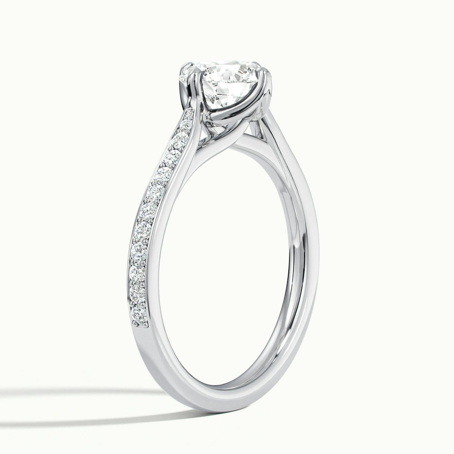 Rosette Round Solitaire Pavé Engagement Ring