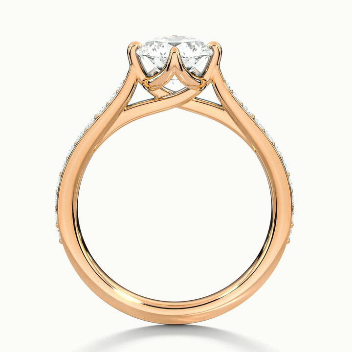 Rosette Round Solitaire Pavé Engagement Ring