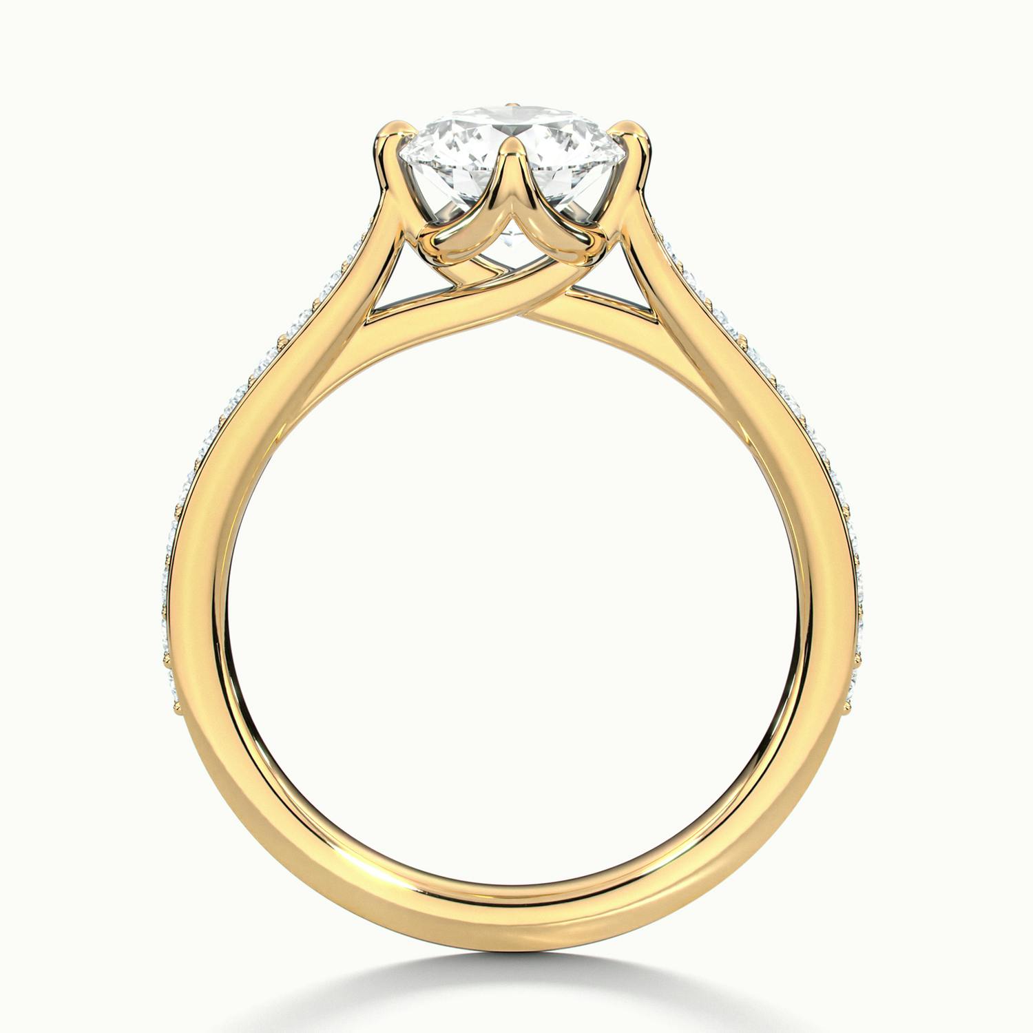 Rosette Round Solitaire Pavé Engagement Ring