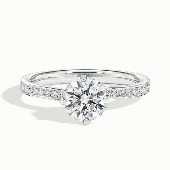 Delphine Round Solitaire Pavé Engagement Ring