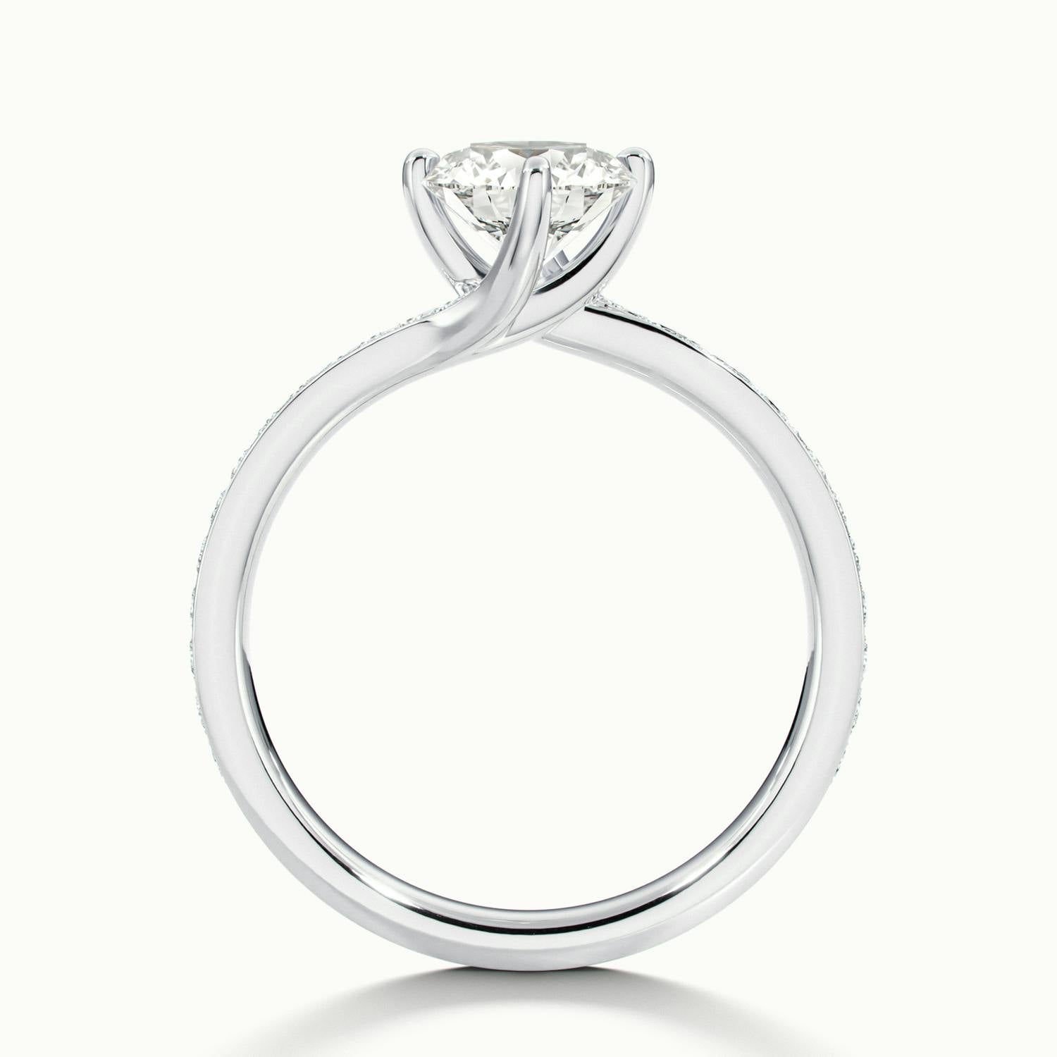 Delphine Round Solitaire Pavé Engagement Ring