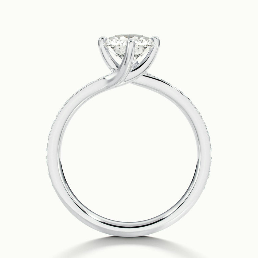Delphine Round Solitaire Pavé Engagement Ring