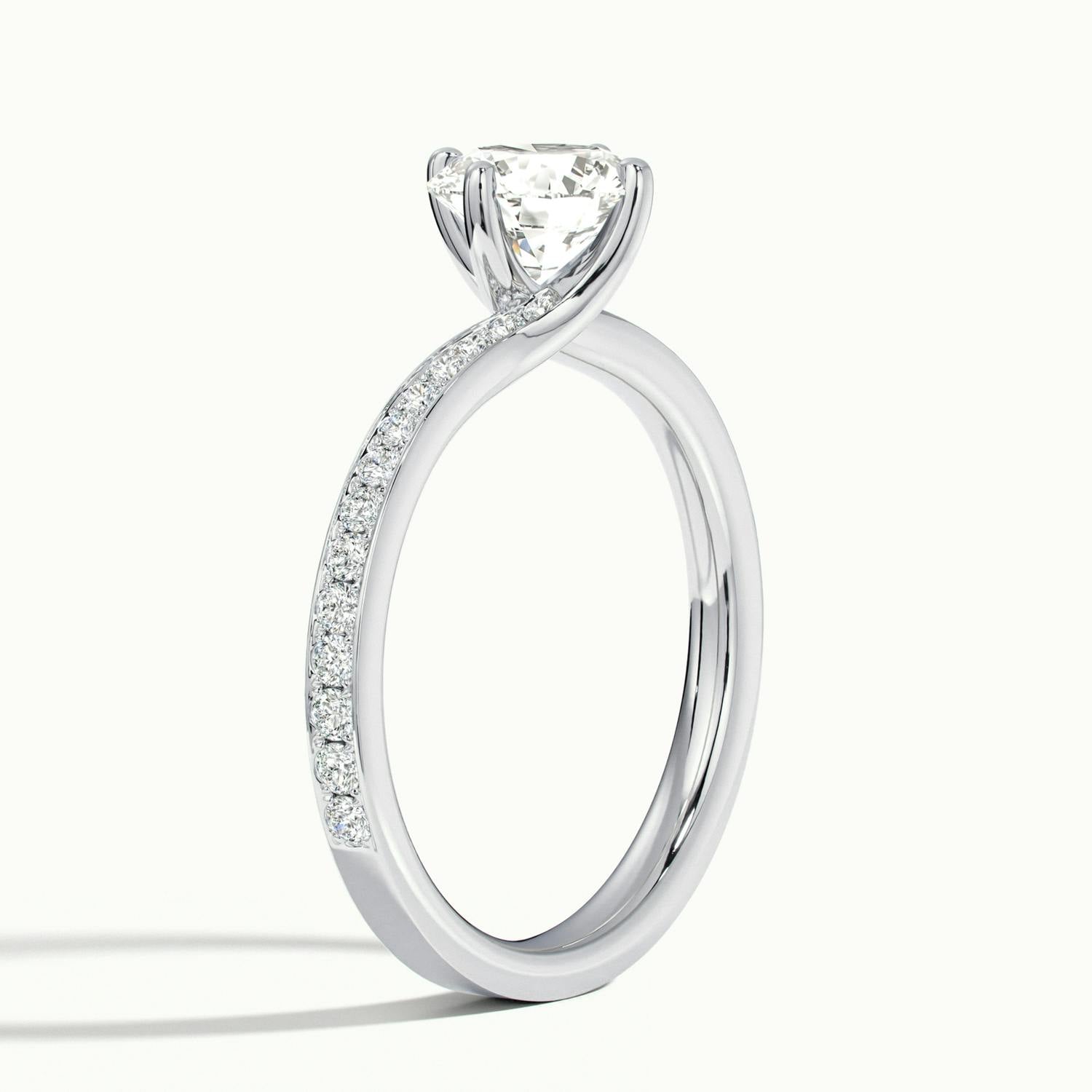 Delphine Round Solitaire Pavé Engagement Ring