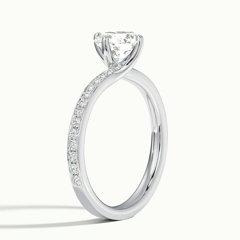Delphine Round Solitaire Pavé Engagement Ring