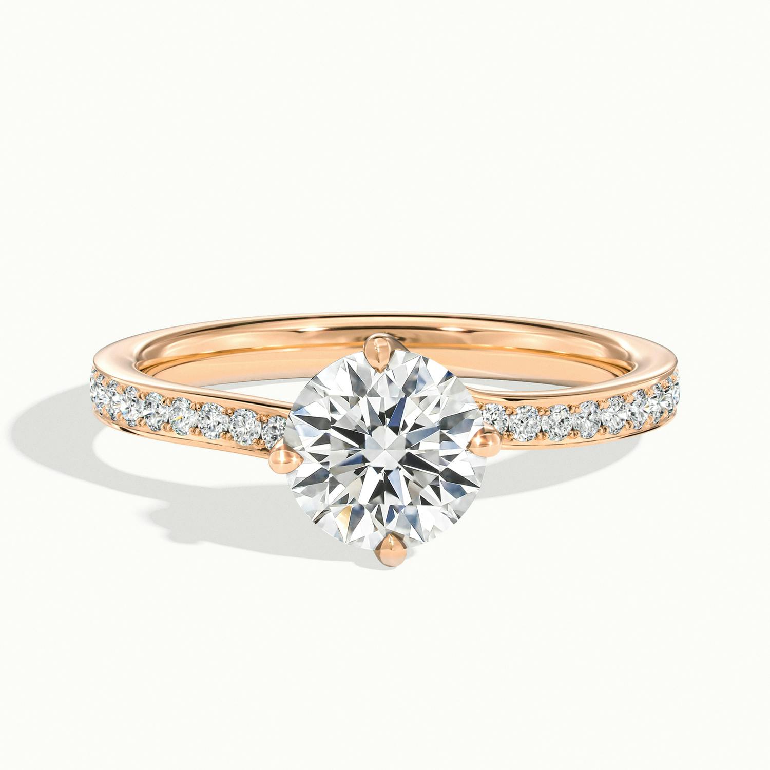Delphine Round Solitaire Pavé Engagement Ring