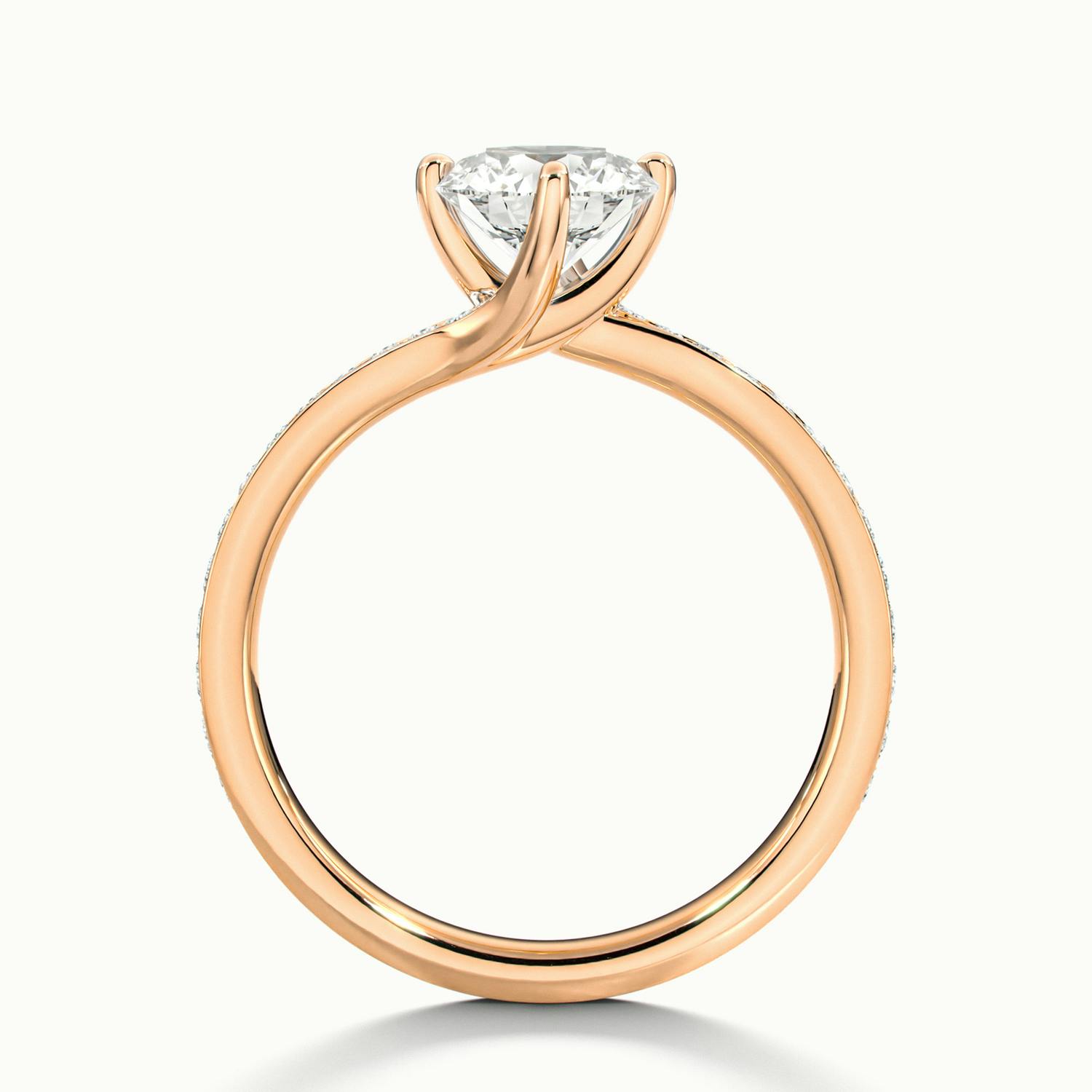 Delphine Round Solitaire Pavé Engagement Ring