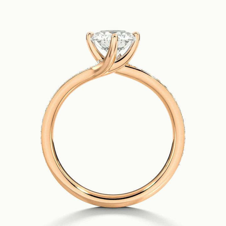 Delphine Round Solitaire Pavé Engagement Ring