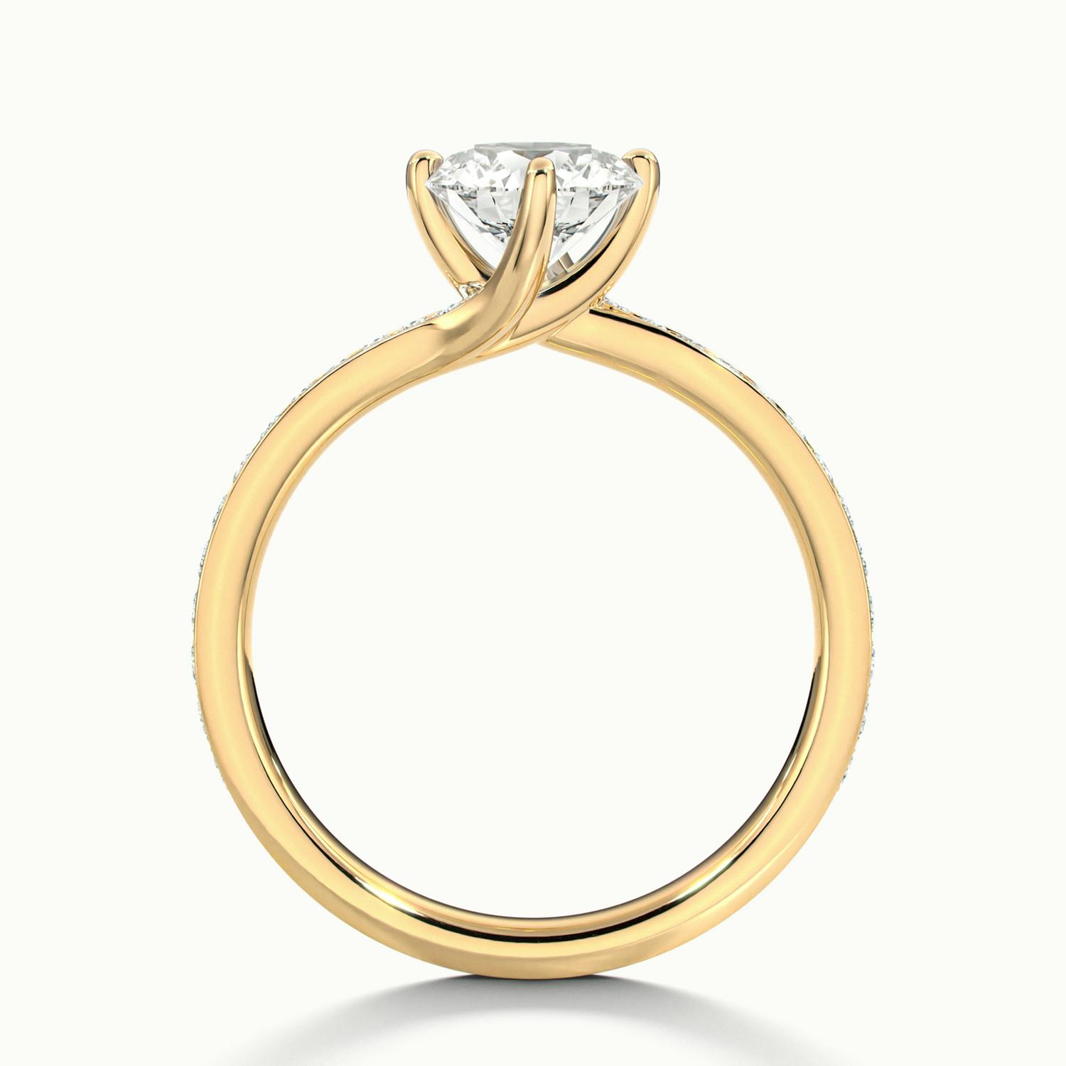 Delphine Round Solitaire Pavé Engagement Ring