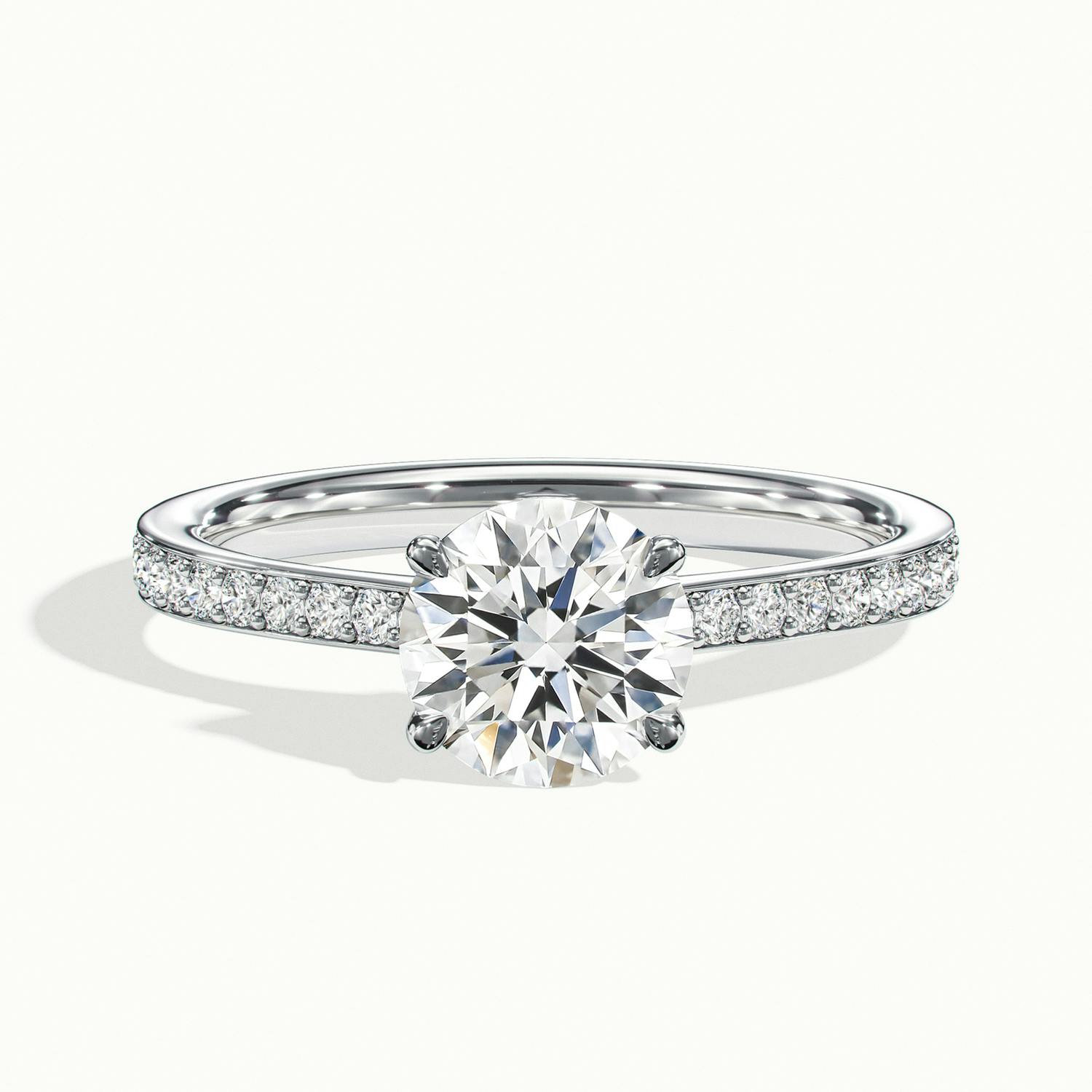 Arabella Round Solitaire Pavé Engagement Ring