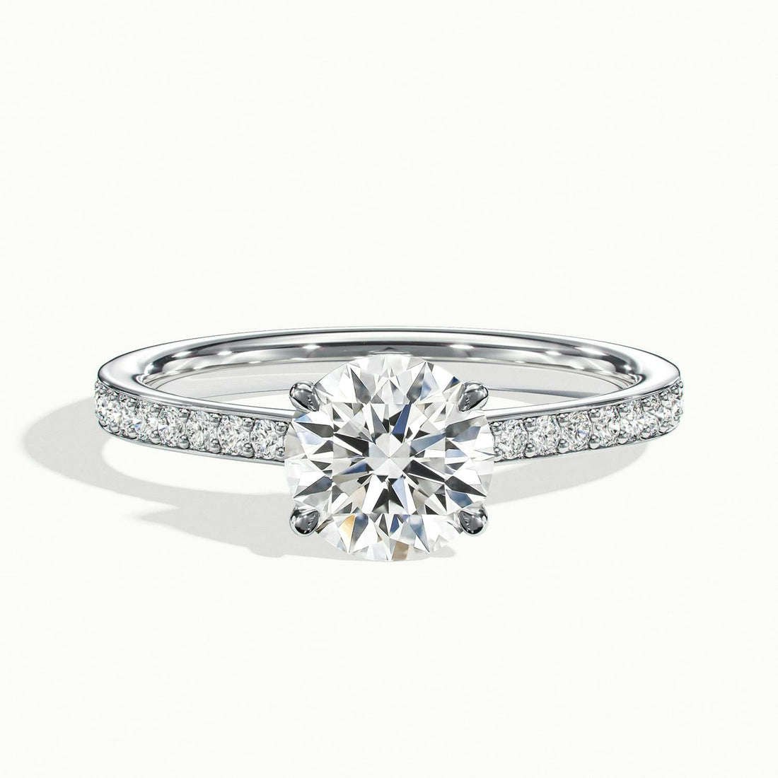 Arabella Round Solitaire Pavé Engagement Ring