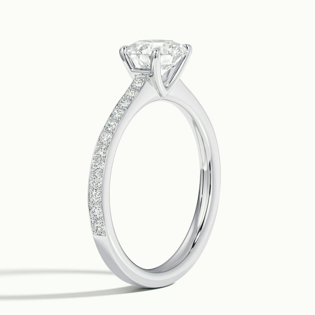 Arabella Round Solitaire Pavé Engagement Ring