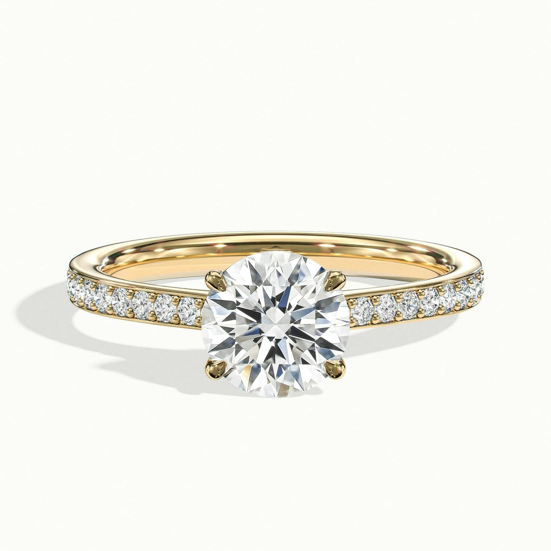 Arabella Round Solitaire Pavé Engagement Ring