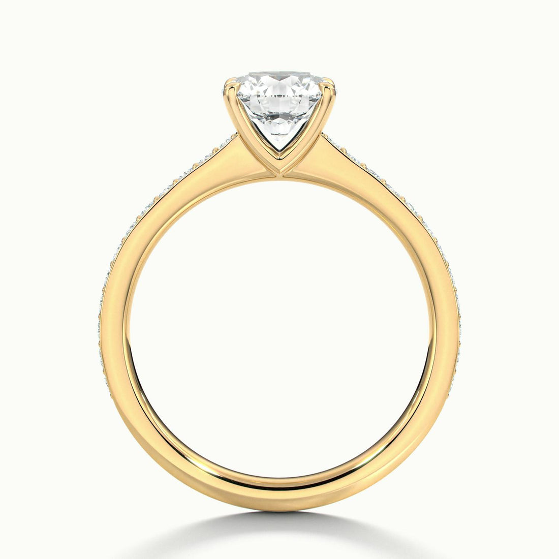 Arabella Round Solitaire Pavé Engagement Ring
