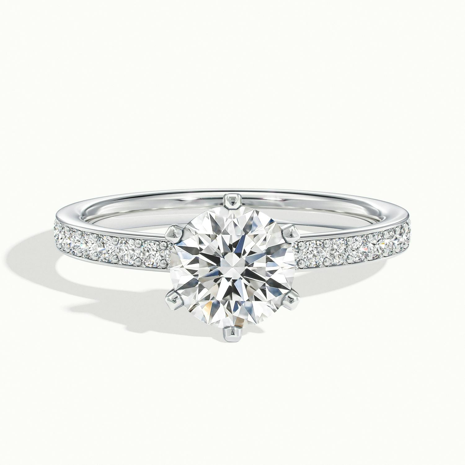 Magnolia Round Solitaire Pavé Engagement Ring