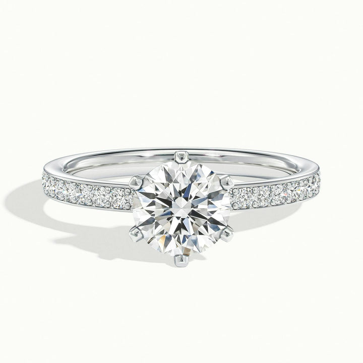 Magnolia Round Solitaire Pavé Engagement Ring