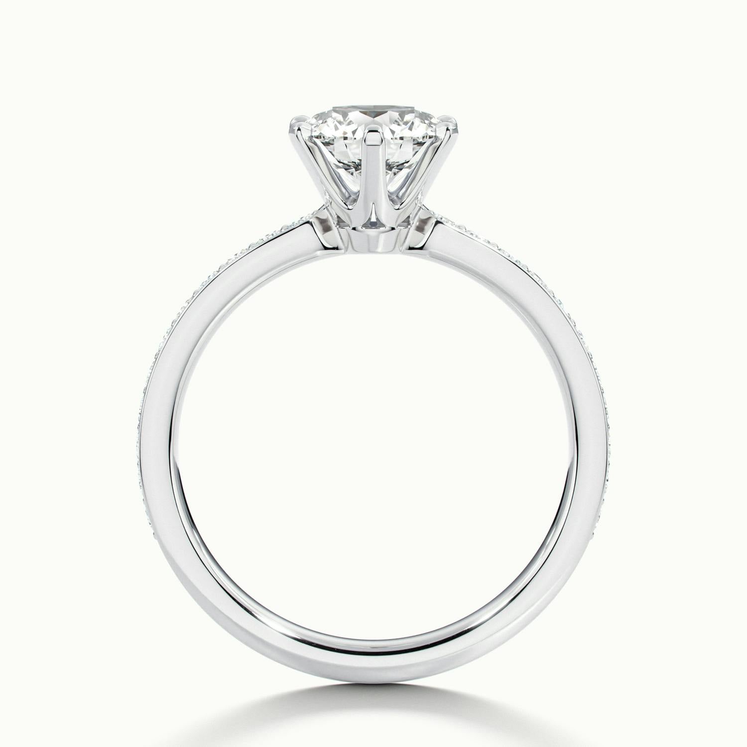 Magnolia Round Solitaire Pavé Engagement Ring