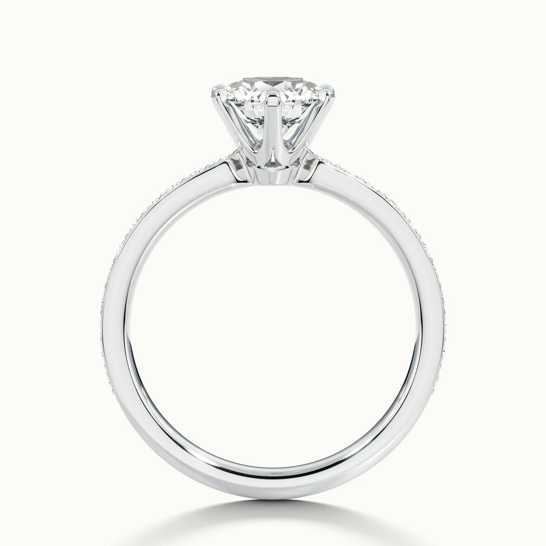 Magnolia Round Solitaire Pavé Engagement Ring