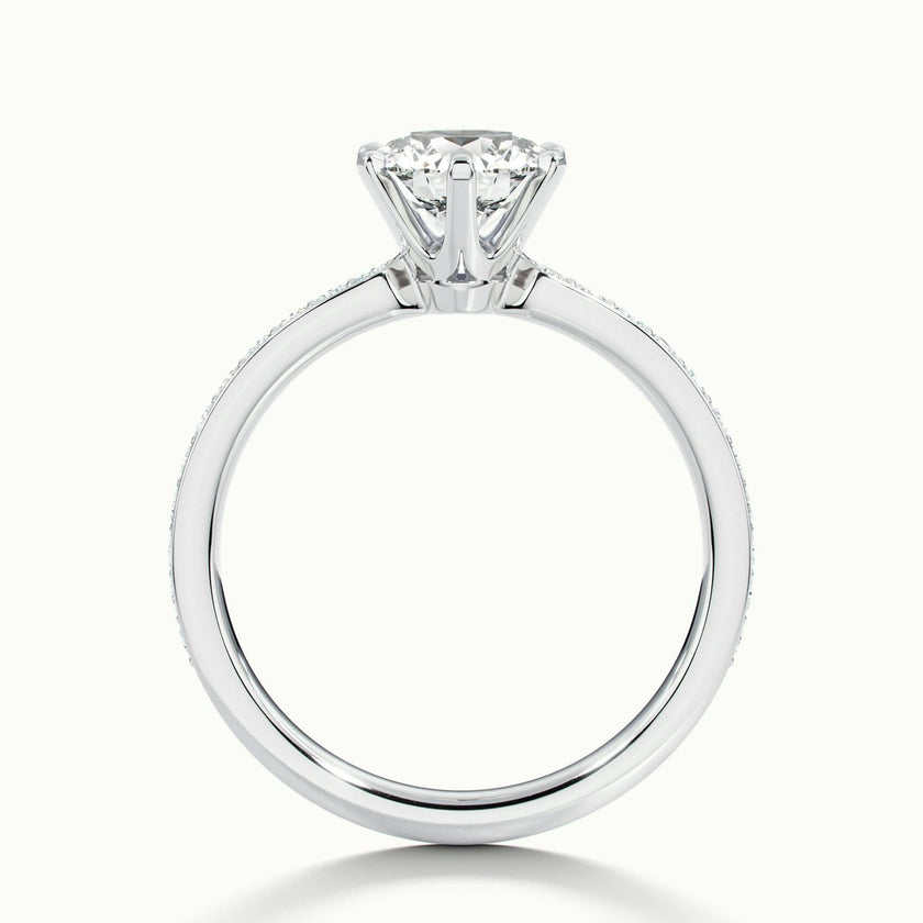 Magnolia Round Solitaire Pavé Engagement Ring