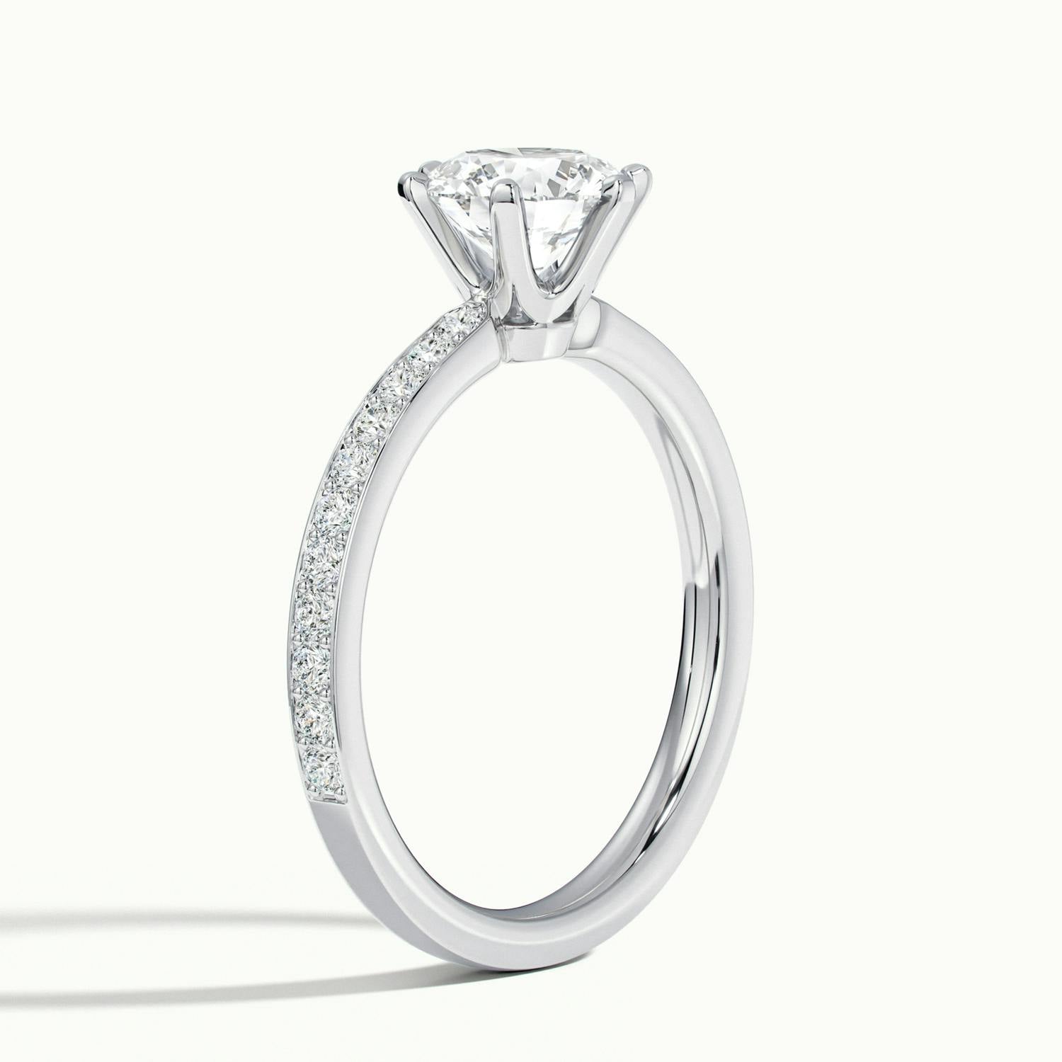 Magnolia Round Solitaire Pavé Engagement Ring