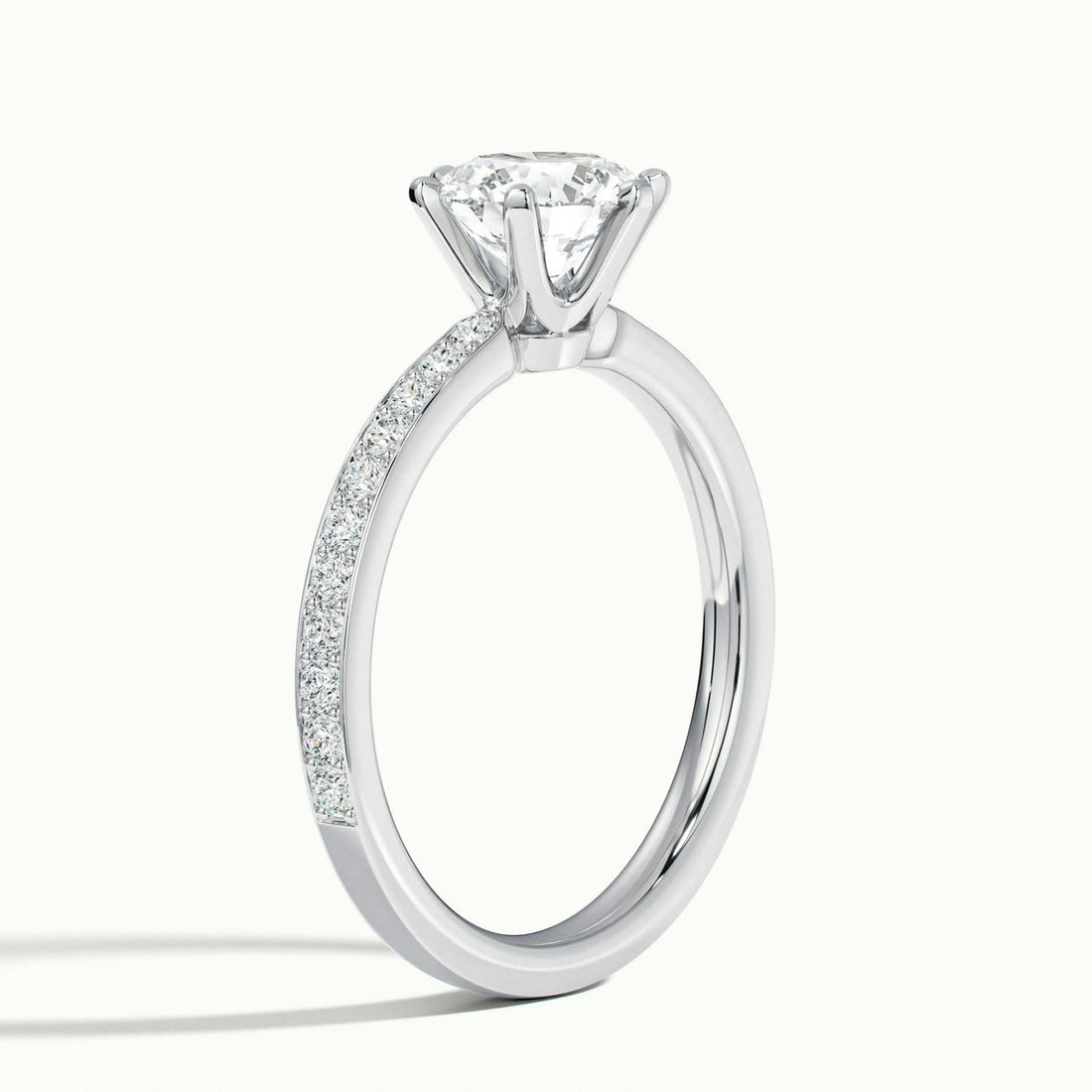 Magnolia Round Solitaire Pavé Engagement Ring