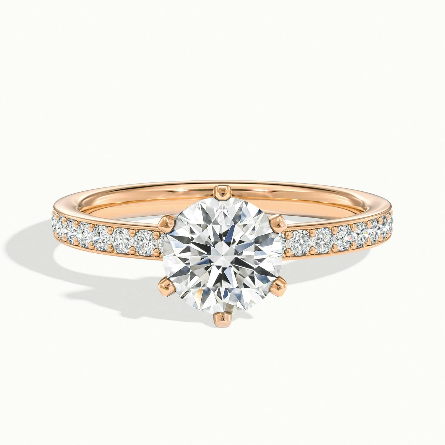 Magnolia Round Solitaire Pavé Engagement Ring