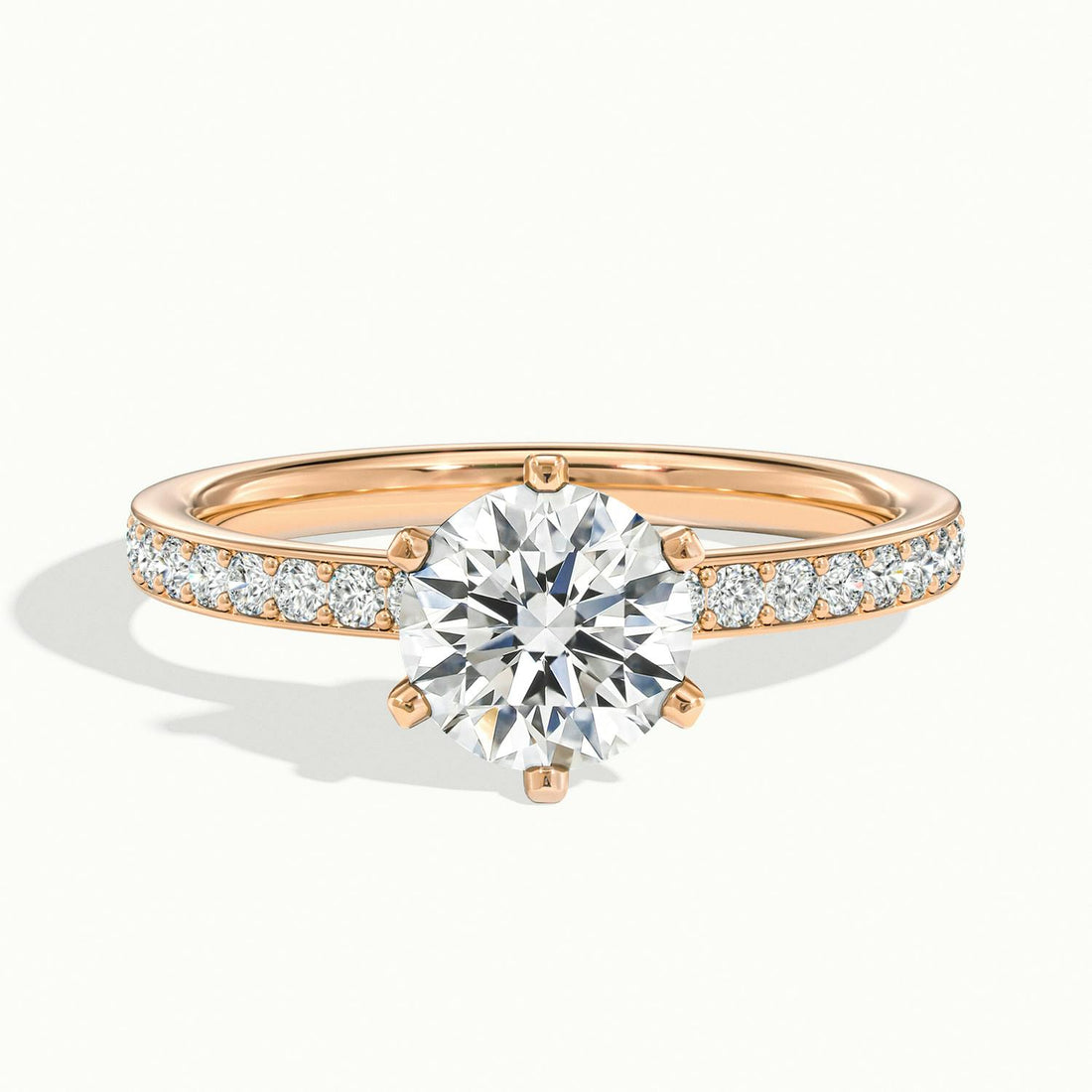 Magnolia Round Solitaire Pavé Engagement Ring