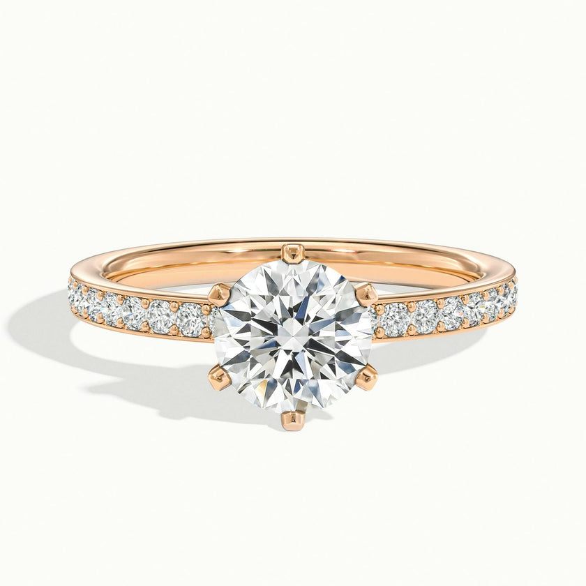 Magnolia Round Solitaire Pavé Engagement Ring