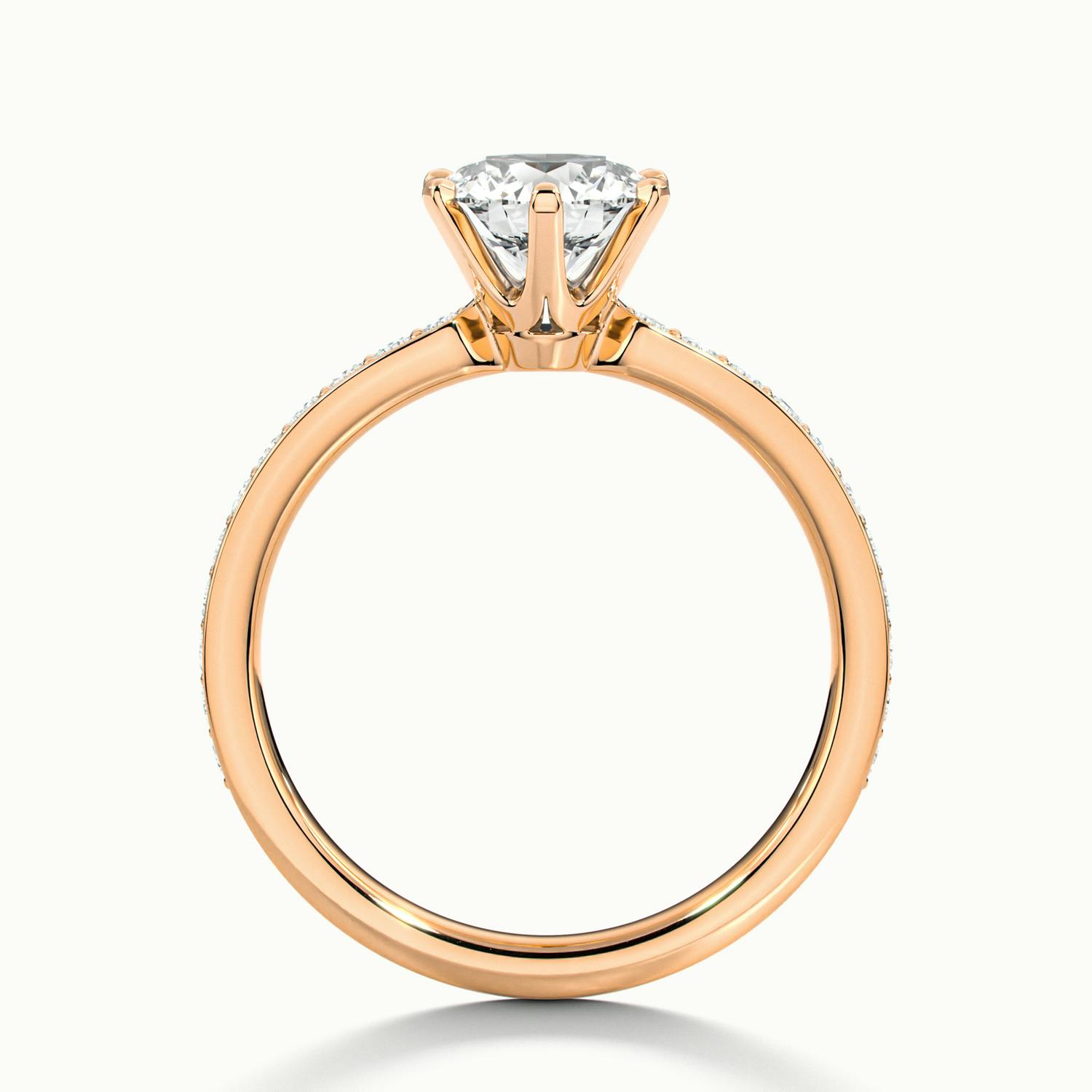 Magnolia Round Solitaire Pavé Engagement Ring