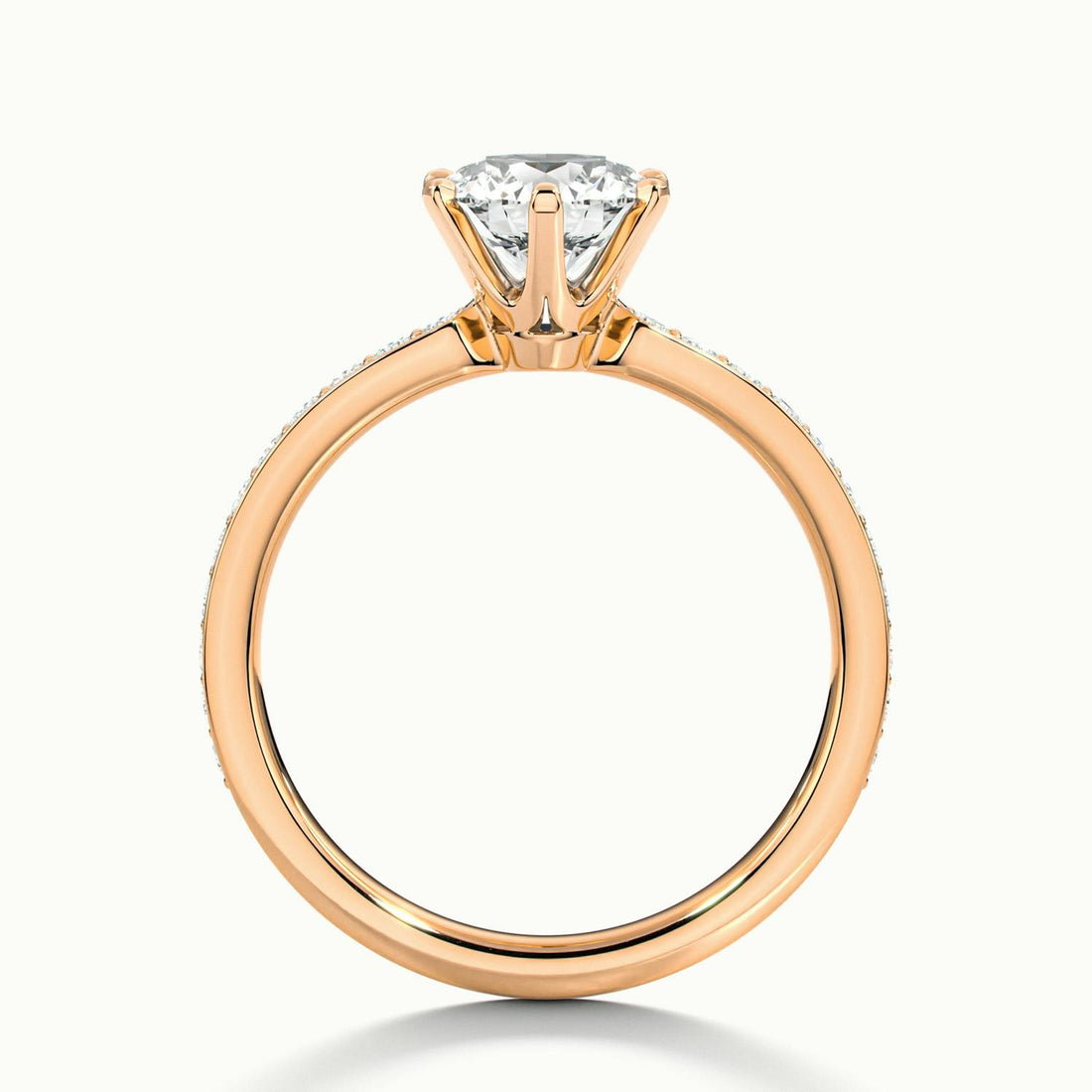 Magnolia Round Solitaire Pavé Engagement Ring