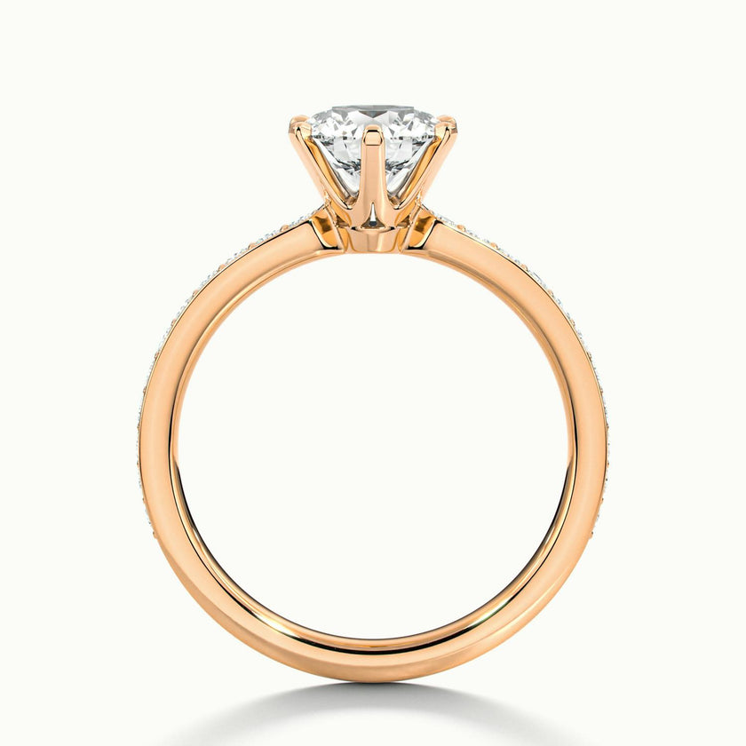 Magnolia Round Solitaire Pavé Engagement Ring