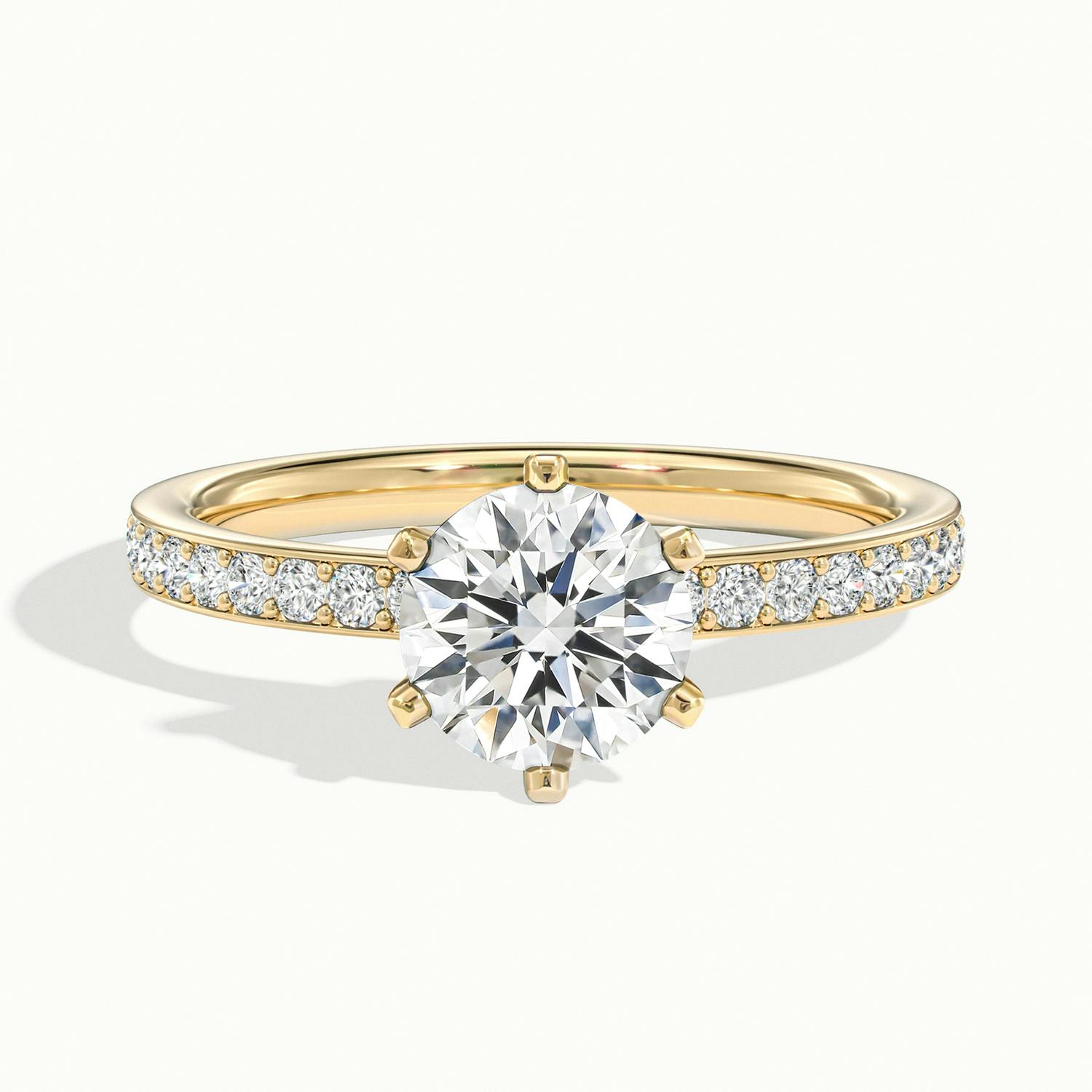Magnolia Round Solitaire Pavé Engagement Ring