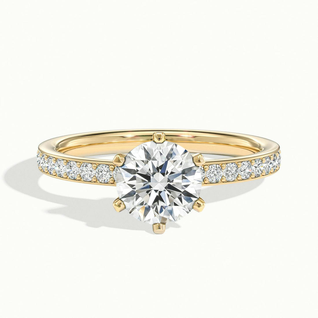 Magnolia Round Solitaire Pavé Engagement Ring