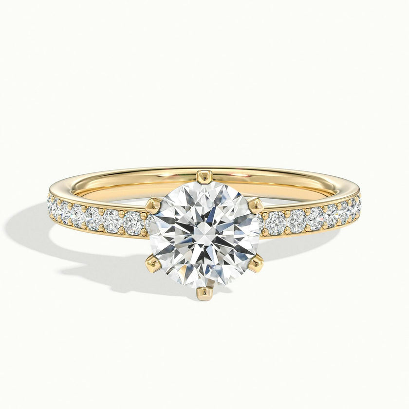 Magnolia Round Solitaire Pavé Engagement Ring