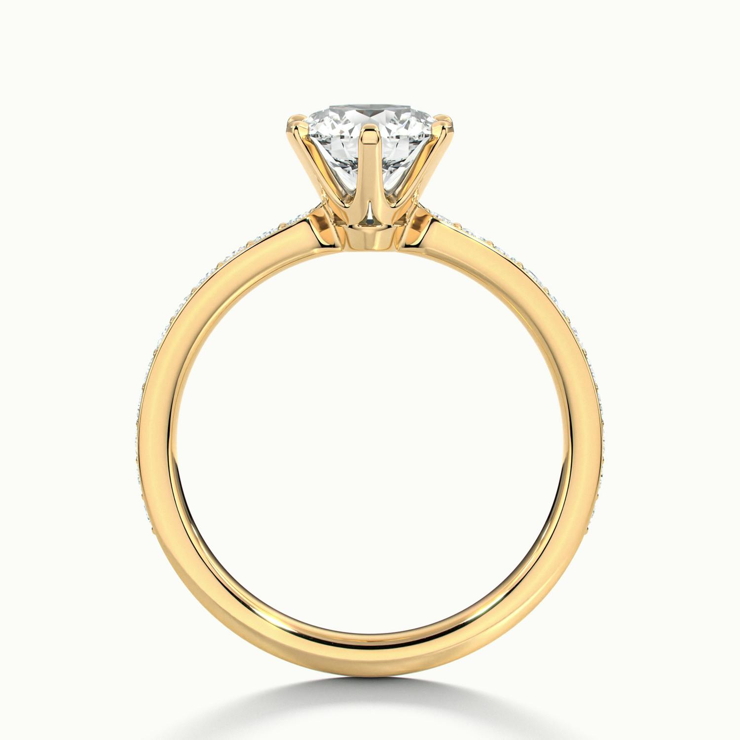 Magnolia Round Solitaire Pavé Engagement Ring