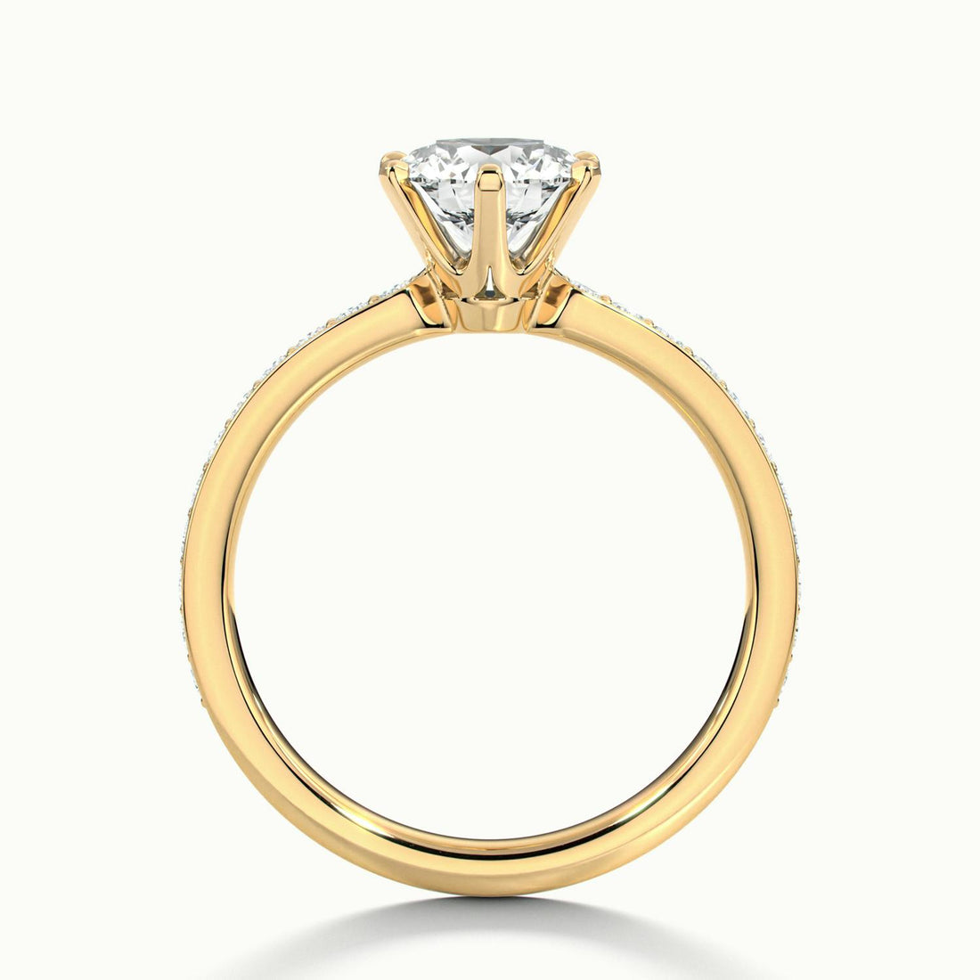 Magnolia Round Solitaire Pavé Engagement Ring
