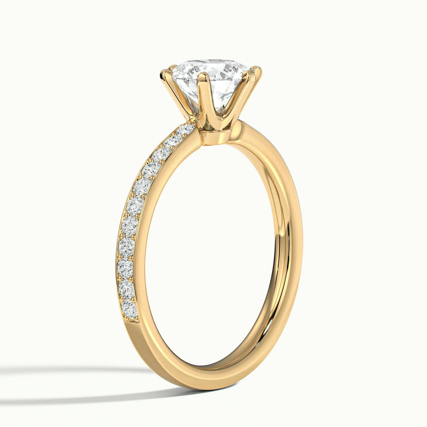 Magnolia Round Solitaire Pavé Engagement Ring