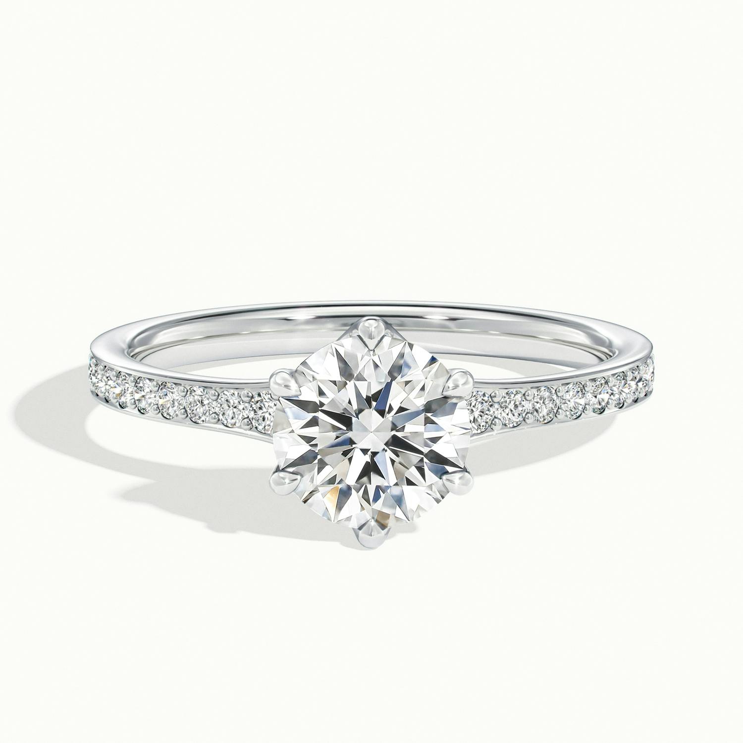 Lavinia Round Solitaire Pavé Engagement Ring