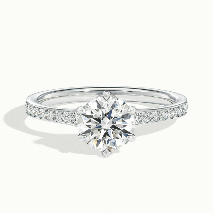 Lavinia Round Solitaire Pavé Engagement Ring